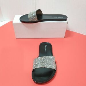 Women's Jelly Rhinestones Slipper Slide Sandals Wild Diva Size 8